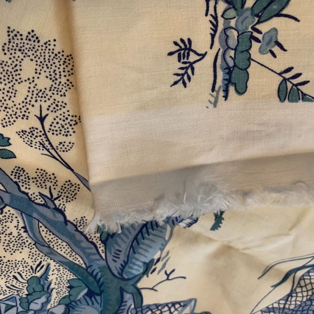 Gorgeous Vintage Chinoiserie Toile Bailey & Griffin Hand Printed Fishermen - Picture 8 of 16